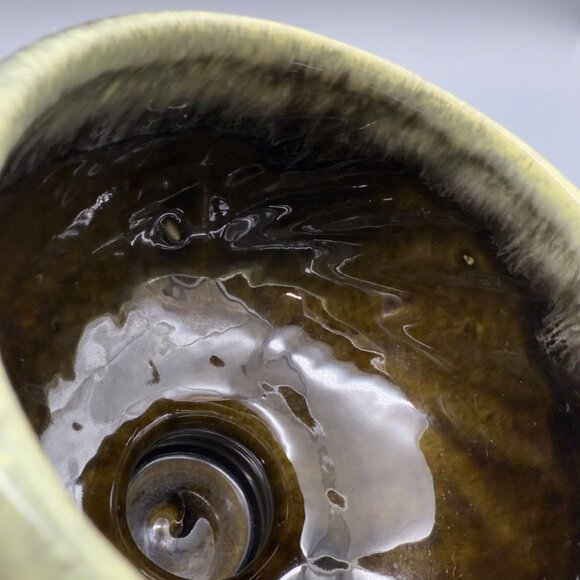 Vintage Hull Pottery USA Set of 2 Brown Green Drip Glaze Ceramic Planters MCM - Picture 11 of 16